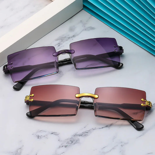 Rimless Rectangle Sunglasses